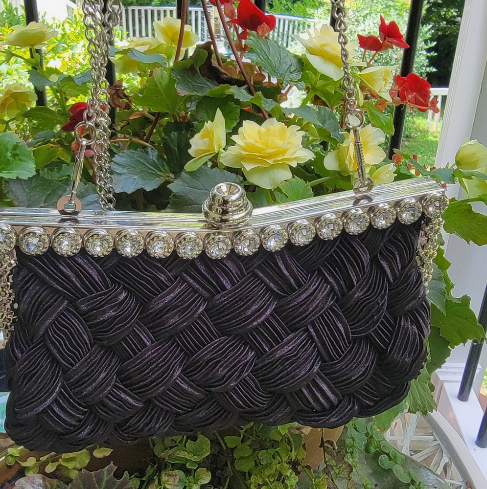 SONJA C. Black Evening Clutch/crossbody